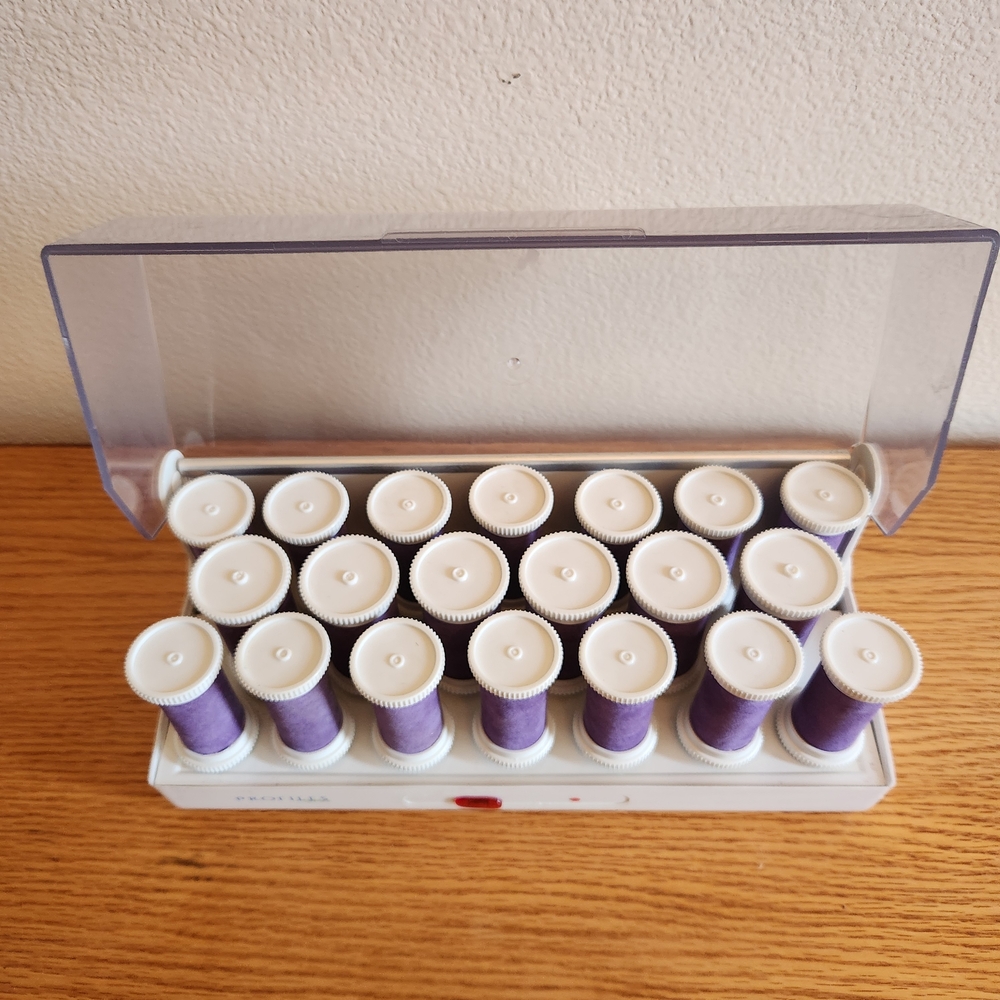 Belson Pofiles Spa Purple Velvet Flocked Hot Rollers Set - Picture 4 of 8
